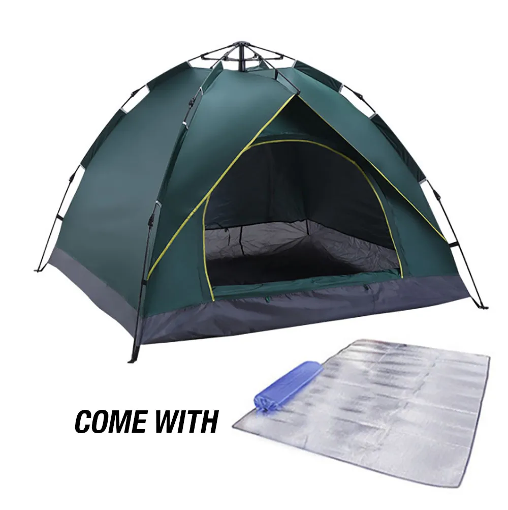 Waterproof Automatic Camping Tent 3-5 Person Come with Moisture Proof Pad(Green)-NSW_Metro