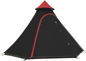Waterproof Camping Pyramid Teepee Tent Adult Tipi Tent Waterproof Double Layers Indian Tent Yurt Tent Tower Post Bell Tent for Outdoor Family Trip, Black