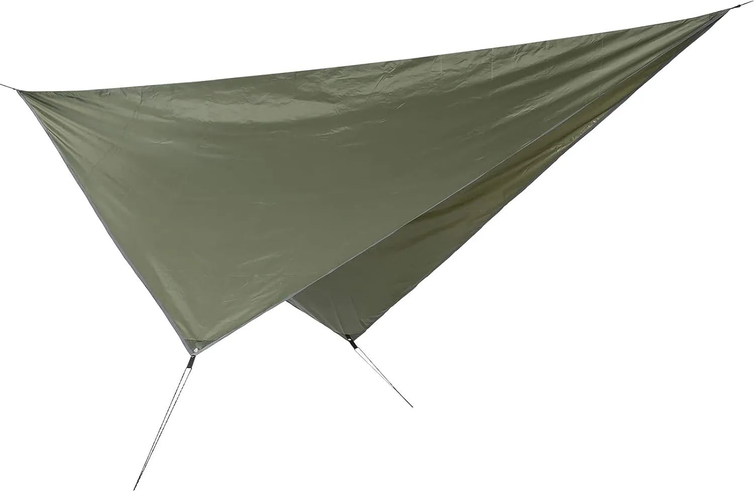 Waterproof Camping Tarp Durable Multifunctional Rhombus Canopy for Beach Shade and Outdoor Camping Polyester Cloth 360x290cm with Storage Bag (Green)