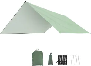 Waterproof Hammock RAIN Fly,Portable Large Rain Tarp Fast Set Up,Hammock Camping Essential (Color : Green, Size : 290 * 290cm)