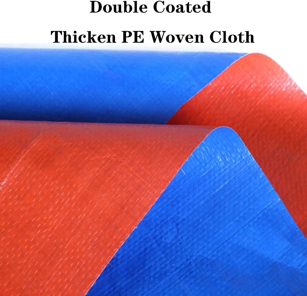 Waterproof Lightweight Tarpaulin Cover Ground Sheet Cover Heavy Duty Tarp Camping Sheet with Eyelets, for Canopy Tent Garden Pool Truck,Blue,3x3m (Blue 8x15m)