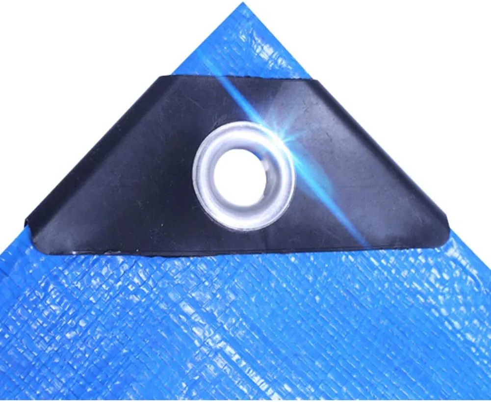 Waterproof Lightweight Tarpaulin Cover Ground Sheet Cover Heavy Duty Tarp Camping Sheet with Eyelets, for Canopy Tent Garden Pool Truck,Blue,3x3m (Blue 8x15m)
