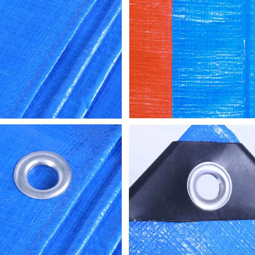 Waterproof Lightweight Tarpaulin Cover Ground Sheet Cover Heavy Duty Tarp Camping Sheet with Eyelets, for Canopy Tent Garden Pool Truck,Blue,3x3m (Blue 8x15m)