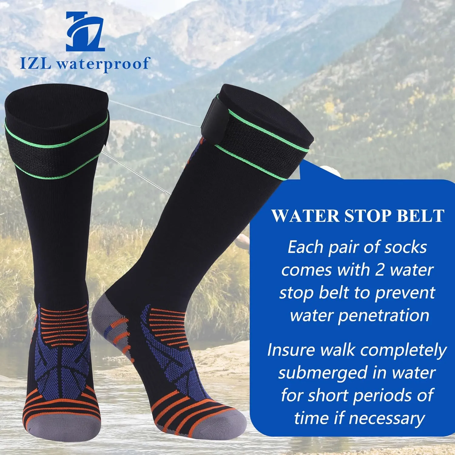 Waterproof Socks for Men Women, Outdoor Sports Breathable Waterproof Socks for Hiking Camping Wading Trekking