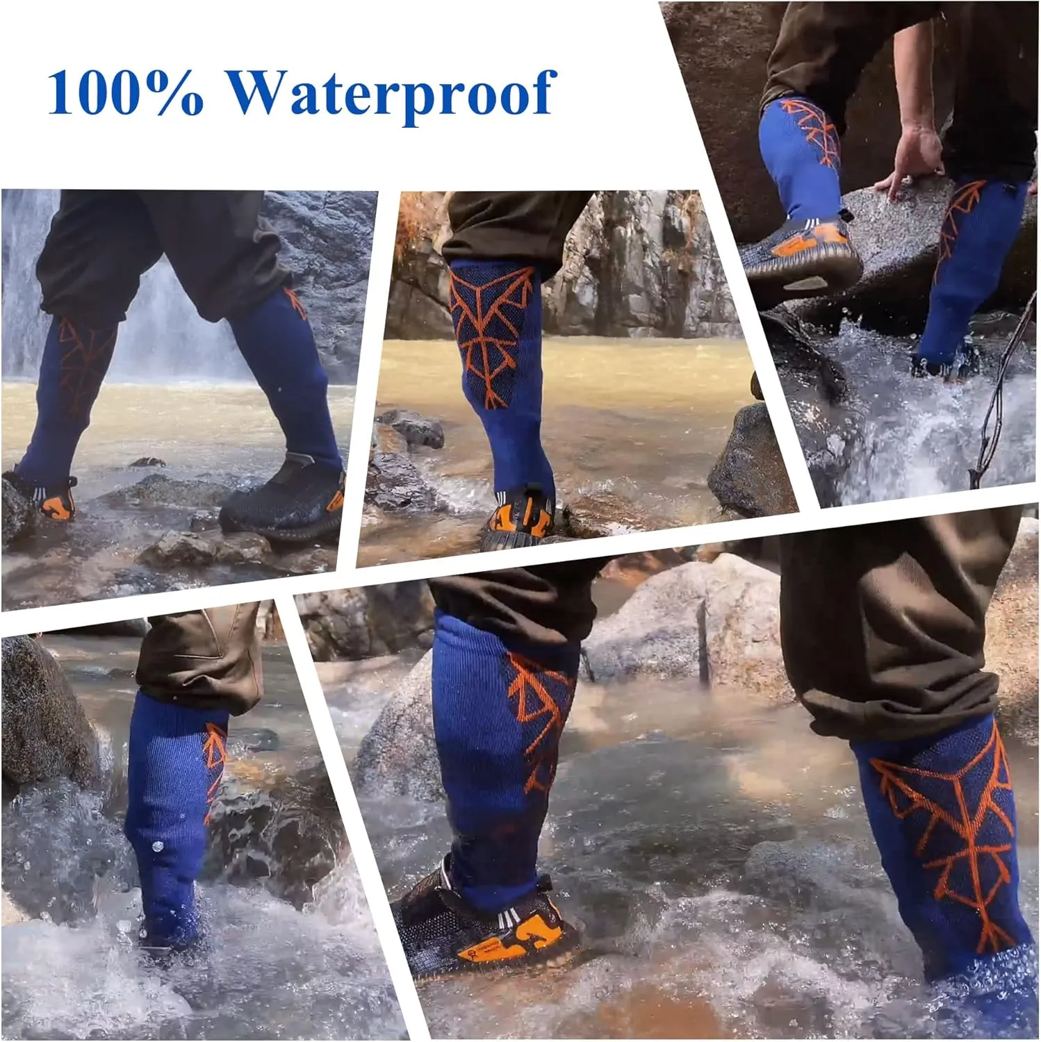 Waterproof Socks for Men Women, Outdoor Sports Breathable Waterproof Socks for Hiking Camping Wading Trekking