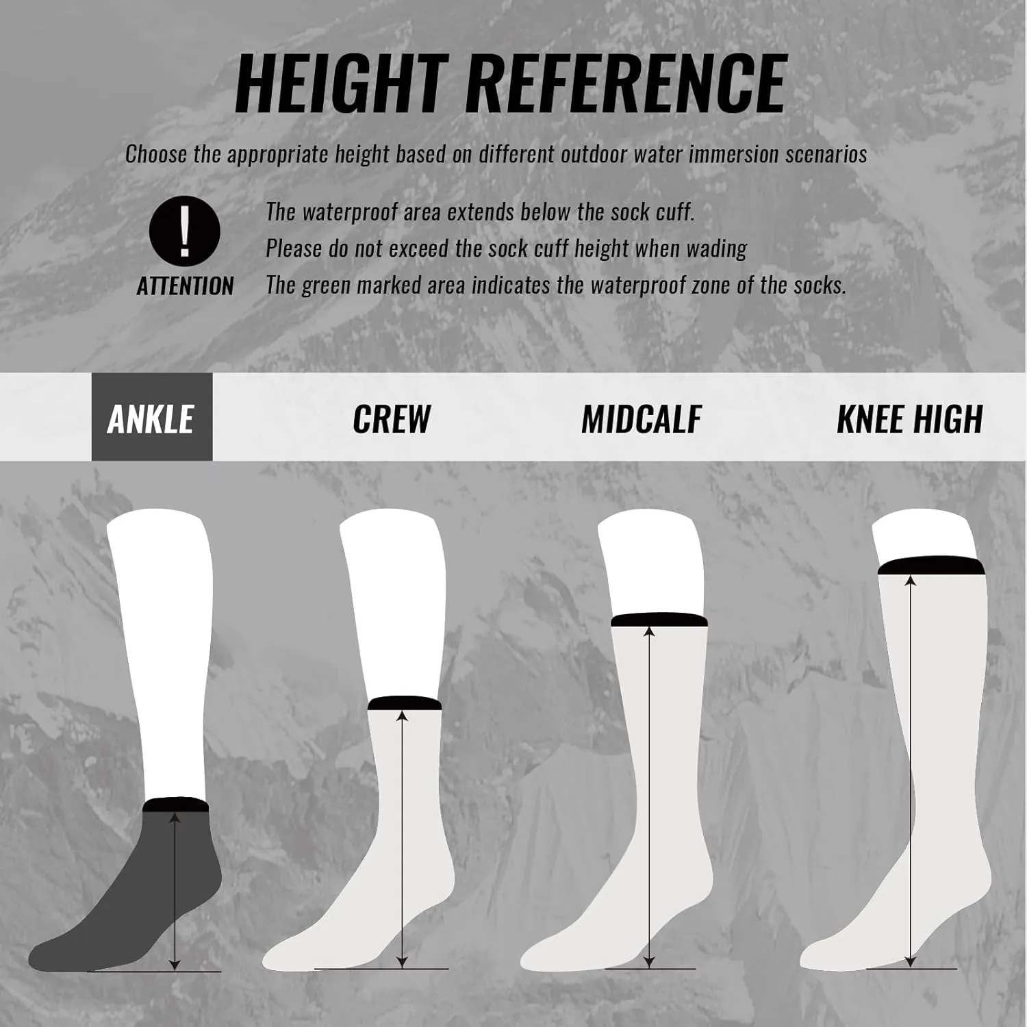 Waterproof Socks,3 Layer Hiking Windproof Breathable,Ankel Socks,Unisex