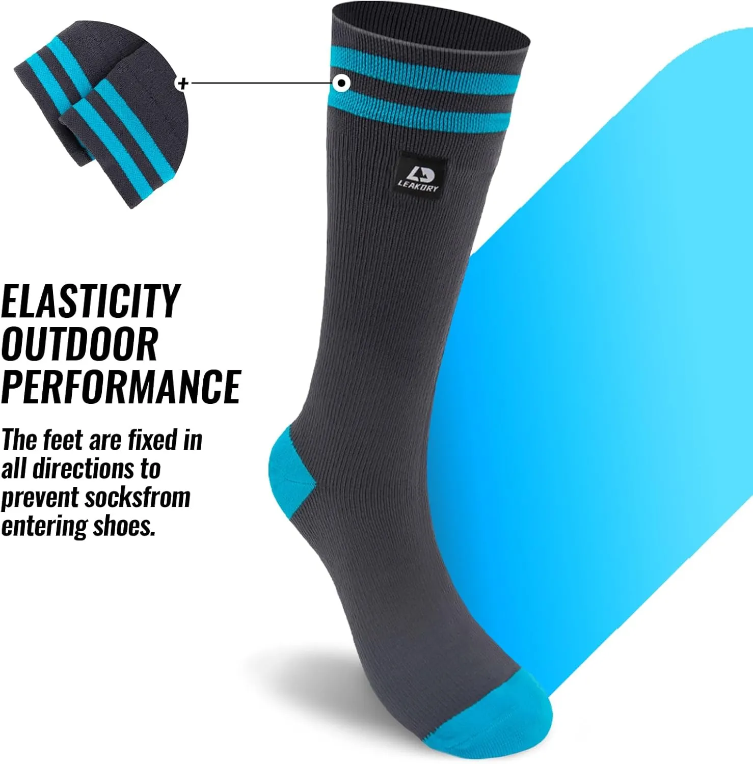 Waterproof Socks,Mid Calf Socks,Merino Wool Thermal Ligthweight Breathable,Hiking,Cycling,Running,Skiing,Fishing