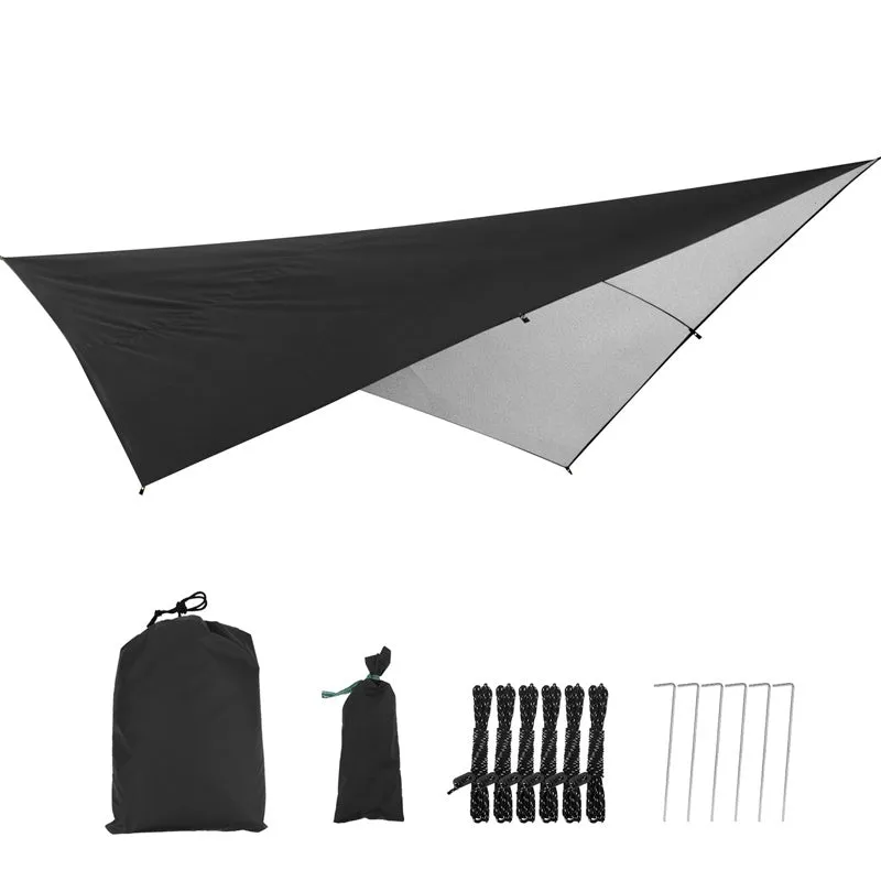 [Waterproof Tarp for Outdoor Adventures] Versatile Waterproof Camping Hammock Tarp - 114"x114" Rain Fly, Sun Shade & Backpacking Shelter with Guy Lines & Stakes - Perfect for Outdoor Adventures