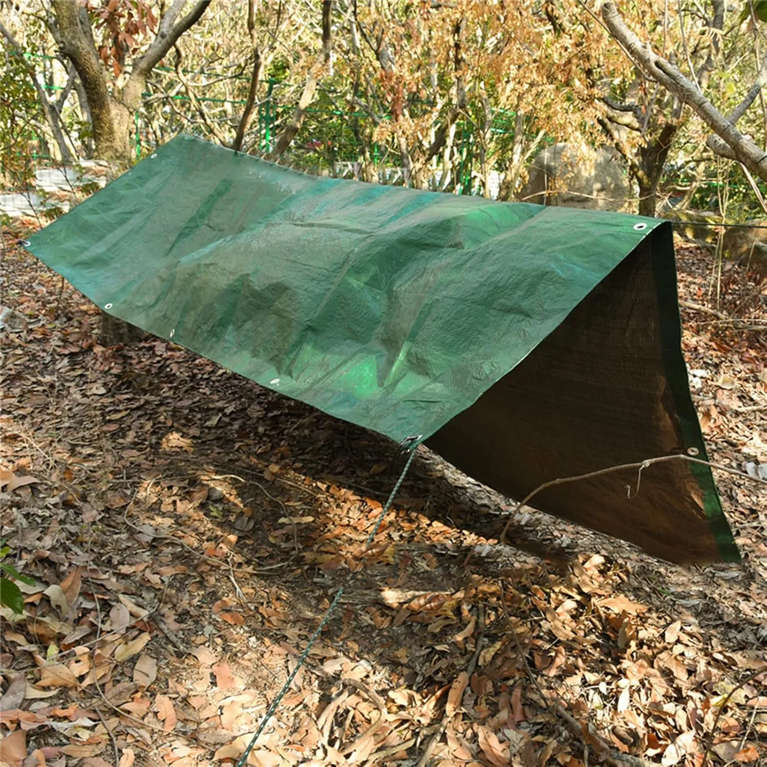 Waterproof Tarp with Metal Grommets, Shade Tarp for Camping, Picnic Mat, Emergency Rain Shelter, Tarpaulin with Reinforced Edges