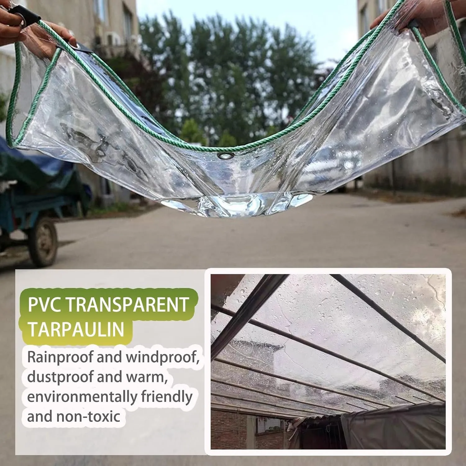 Waterproof Transparent Tarpaulin Outdoor Reinforced Clear Tarp Sheet Cover for Furniture Camping Garden Rainproof Canopy Tent with Grommets, 1.5x1.8m (Size : 1x1.5m)
