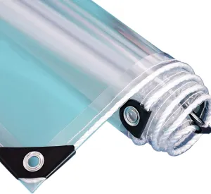Waterproof Transparent Tarpaulin Outdoor Reinforced Clear Tarp Sheet Cover for Furniture Camping Garden Rainproof Canopy Tent with Grommets, 1.5x1.8m (Size : 1x1.5m)