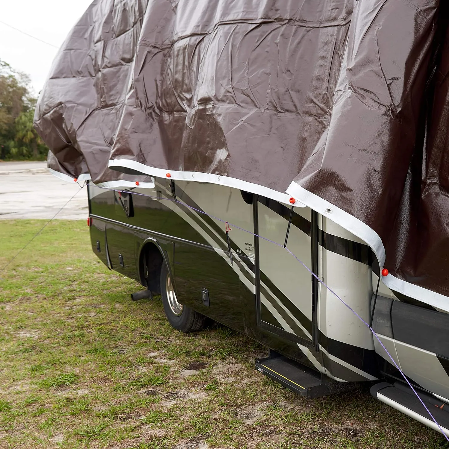 Watershed Innovations 14 Mil HydraTarp Heavy-Duty Waterproof Reversible Tarp, 12 by 40 Feet, White/Brown