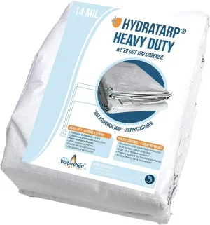 Watershed Innovations 14 Mil HydraTarp Heavy-Duty Waterproof Reversible Tarp, 12 by 40 Feet, White/Brown
