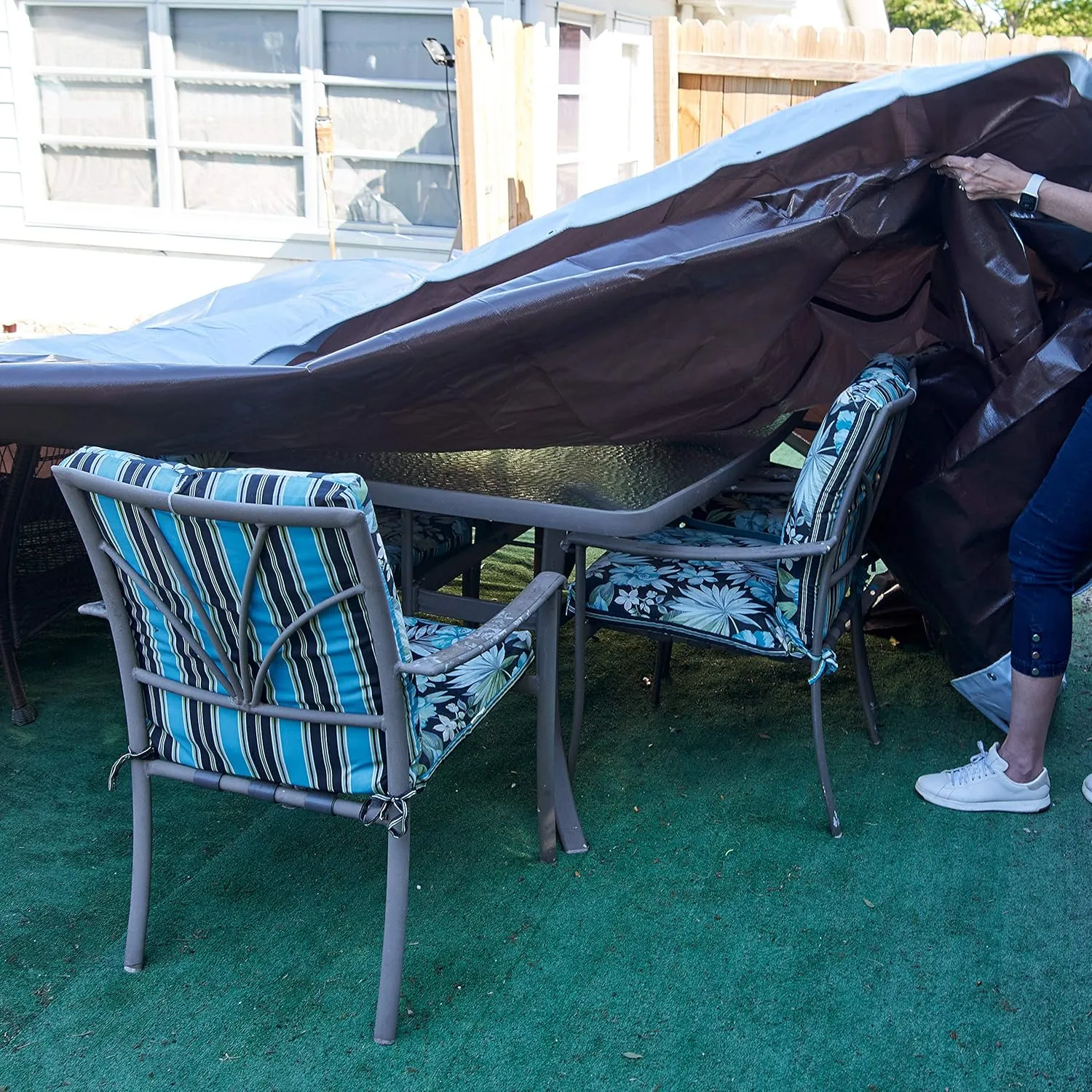 Watershed Innovations 14 Mil HydraTarp Heavy-Duty Waterproof Reversible Tarp, 12 by 40 Feet, White/Brown