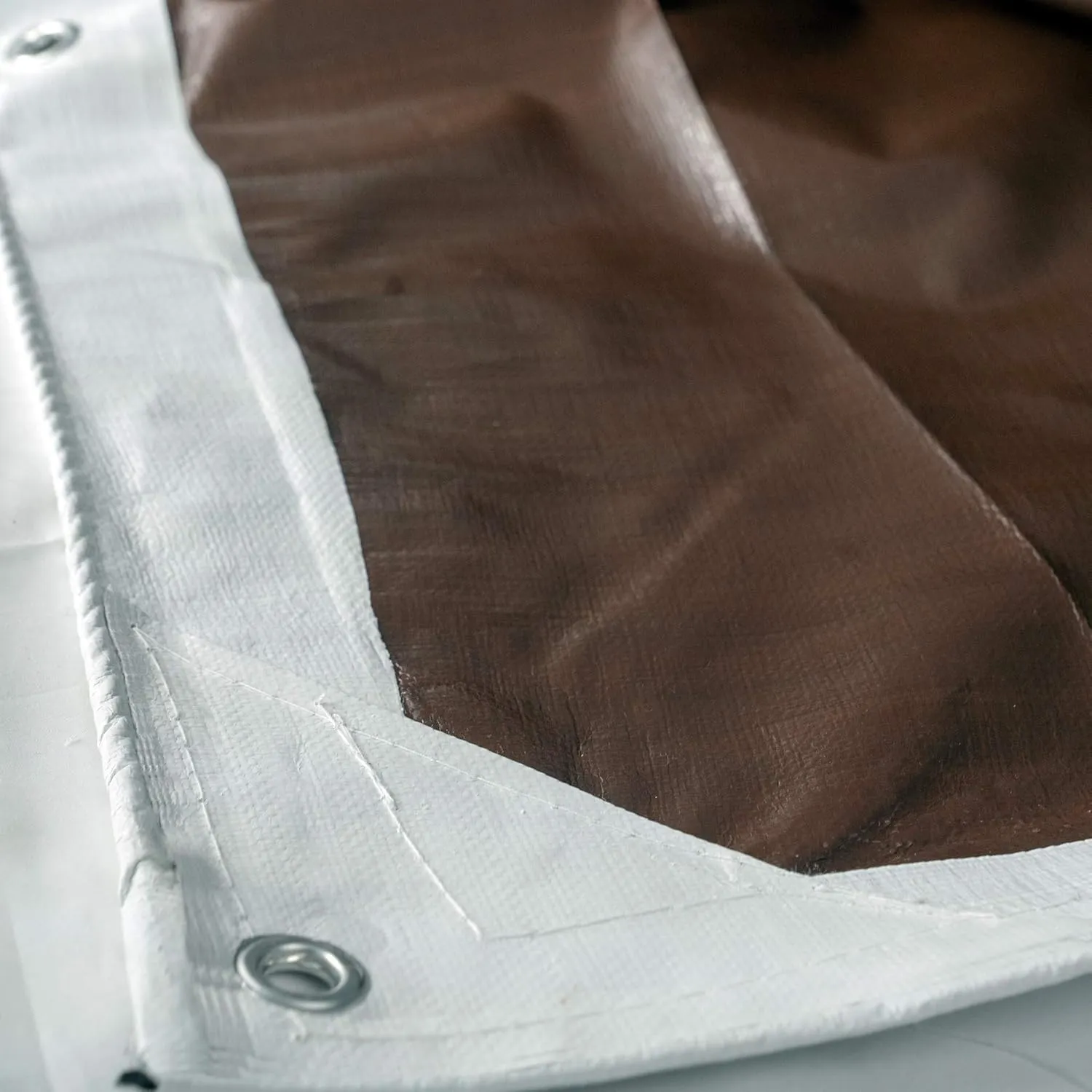 Watershed Innovations 14 Mil HydraTarp Heavy-Duty Waterproof Reversible Tarp, 12 by 40 Feet, White/Brown