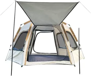 Weatherproof Tents Fully Automatic Quick-Open Camping Tent, Rain-Proof and Mosquito-Proof Hexagonal Tent with Four-Sided Mesh Tent Camping and Hiking Tents