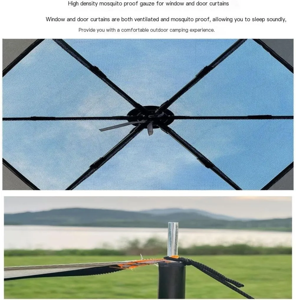 Weatherproof Tents Fully Automatic Quick-Open Camping Tent, Rain-Proof and Mosquito-Proof Hexagonal Tent with Four-Sided Mesh Tent Camping and Hiking Tents