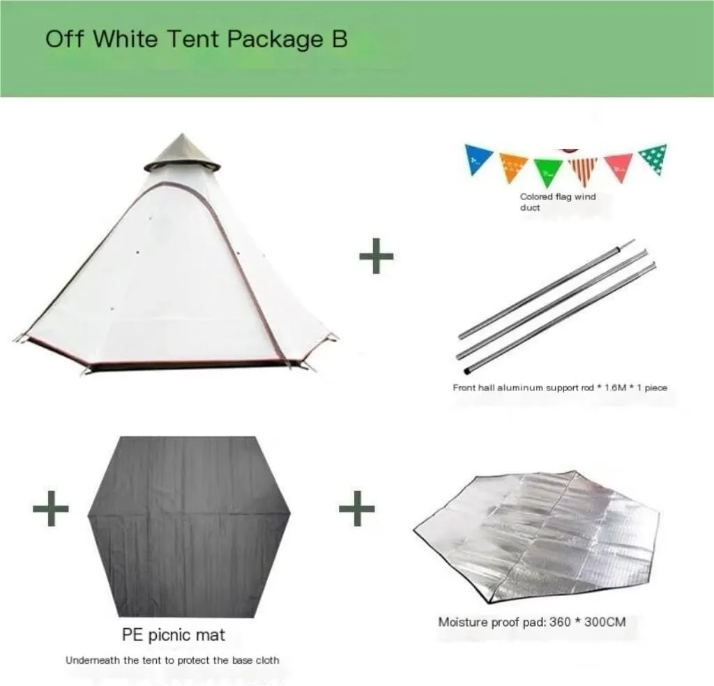 Weatherproof Tents Tent Outdoor Camping Tent Camping Portable Tent Multi-Person Double-Layer Windproof Tent Beach Park Tent Camping and Hiking Tents