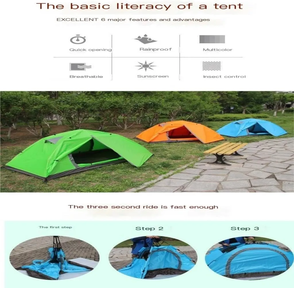Weatherproof Tents Tent Rainproof Automatic Tent Free of Setup Quick Open Rainproof Single Tent Portable Outdoor Fishing Camping and Hiking Tents