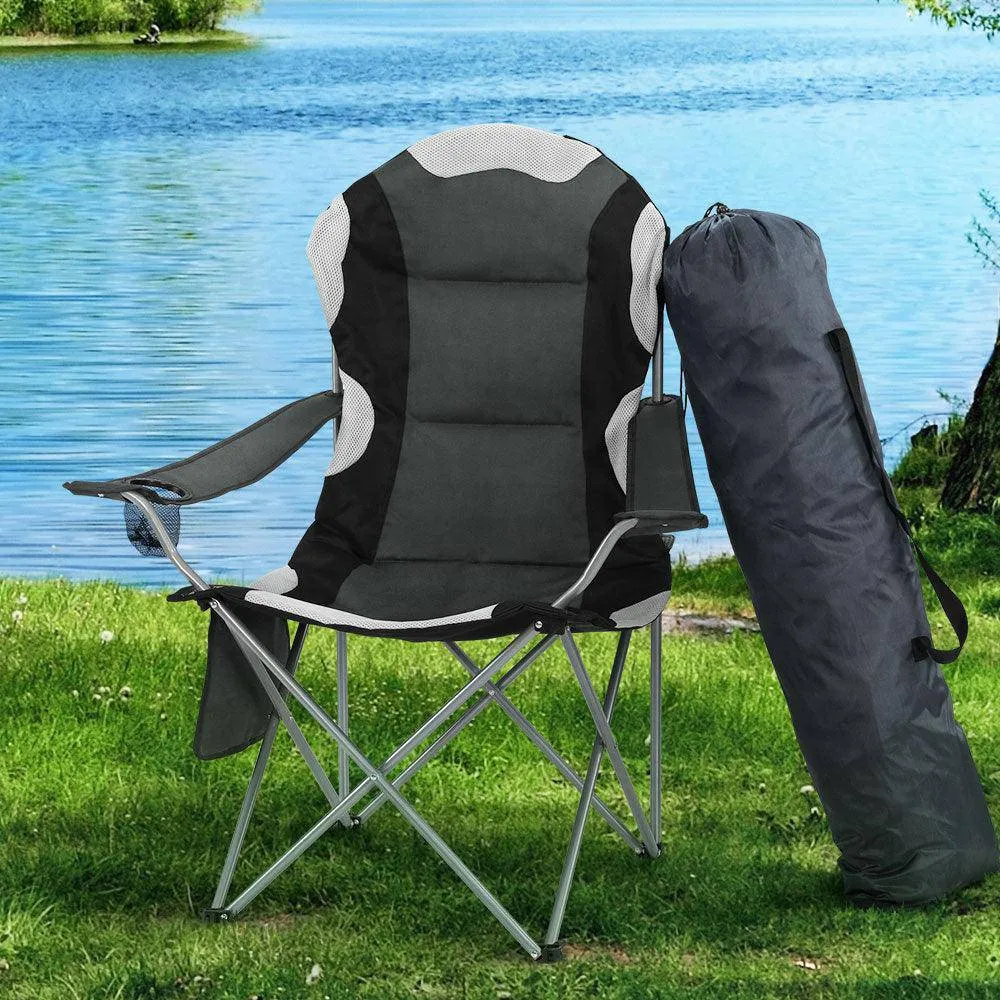 Weisshorn 2X Folding Camping Chairs Arm Chair