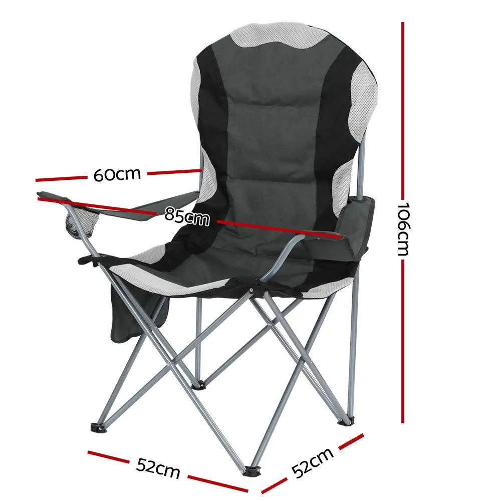 Weisshorn 2X Folding Camping Chairs Arm Chair