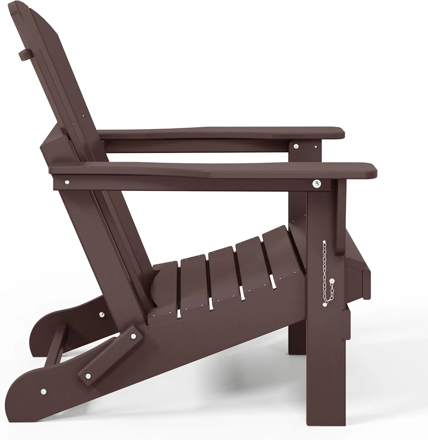WestinTrends Malibu HDPE Outdoor Patio Folding Poly Adirondack Chair, Dark Brown