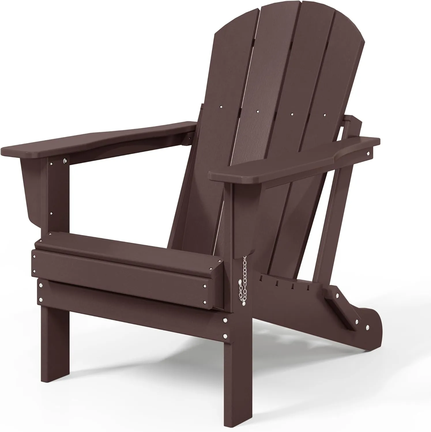 WestinTrends Malibu HDPE Outdoor Patio Folding Poly Adirondack Chair, Dark Brown