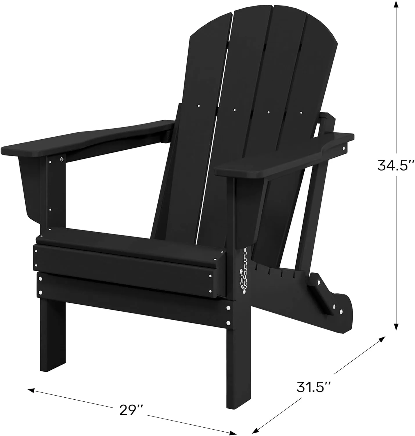 WestinTrends Malibu HDPE Outdoor Patio Folding Poly Adirondack Chair, Dark Brown