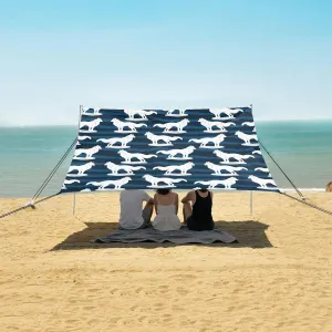 White Wolves Animals Beach Camping Tent Sun Shelter for Whole Family, Beach Shade Canopy with UPF50  UV Protection,Easy Set Up and Carry,Outdoor Shade for Trips, Fishing, Backyard Fun Picnics