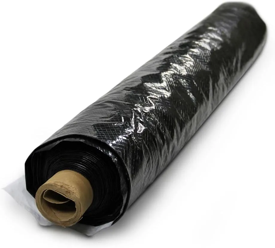 Whitecap - Black Plastic Sheeting - 6 Mil - (10' x 100') - Black Plastic Tarp, Polyethylene Vapor Barrier Plastic Sheeting, Construction Plastic, Black Painters Tarp, Dura Skrim Reinforced