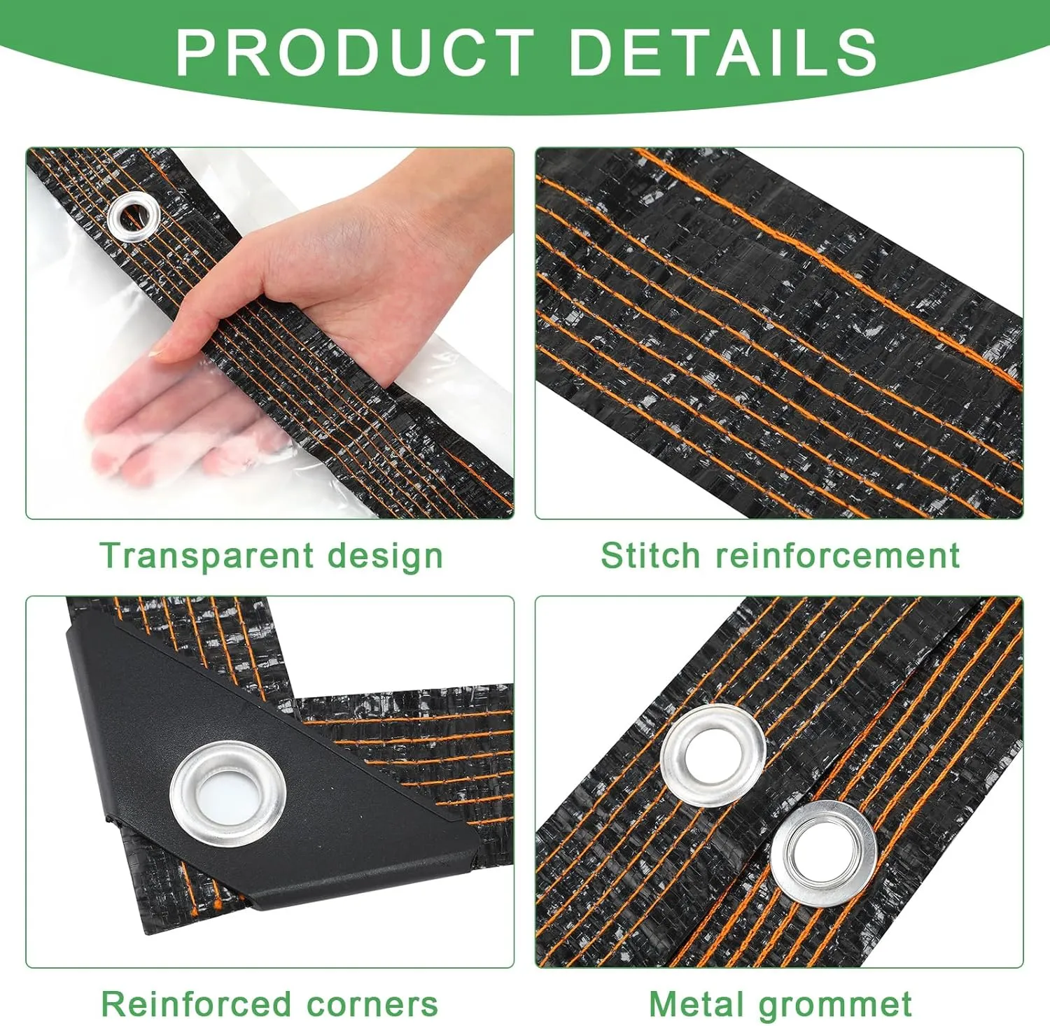 Windyun 2 Pack Heavy Duty Clear Tarps with Reinforced Edge Plastic Tarp Waterproof Plastic Cover Greenhouse Patio with 16 Elastic Rope and 2 Nylon Rope for Garden Furniture(8 x 10 ft)