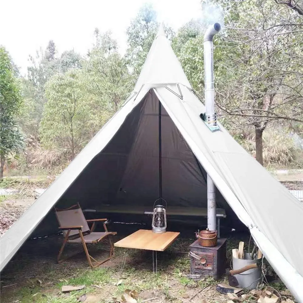 WINTENT 4 Season Waterproof Teepee Tent Yurt with Stove Jack for Adult Camping Hiking, Height 7.8FT/240CM