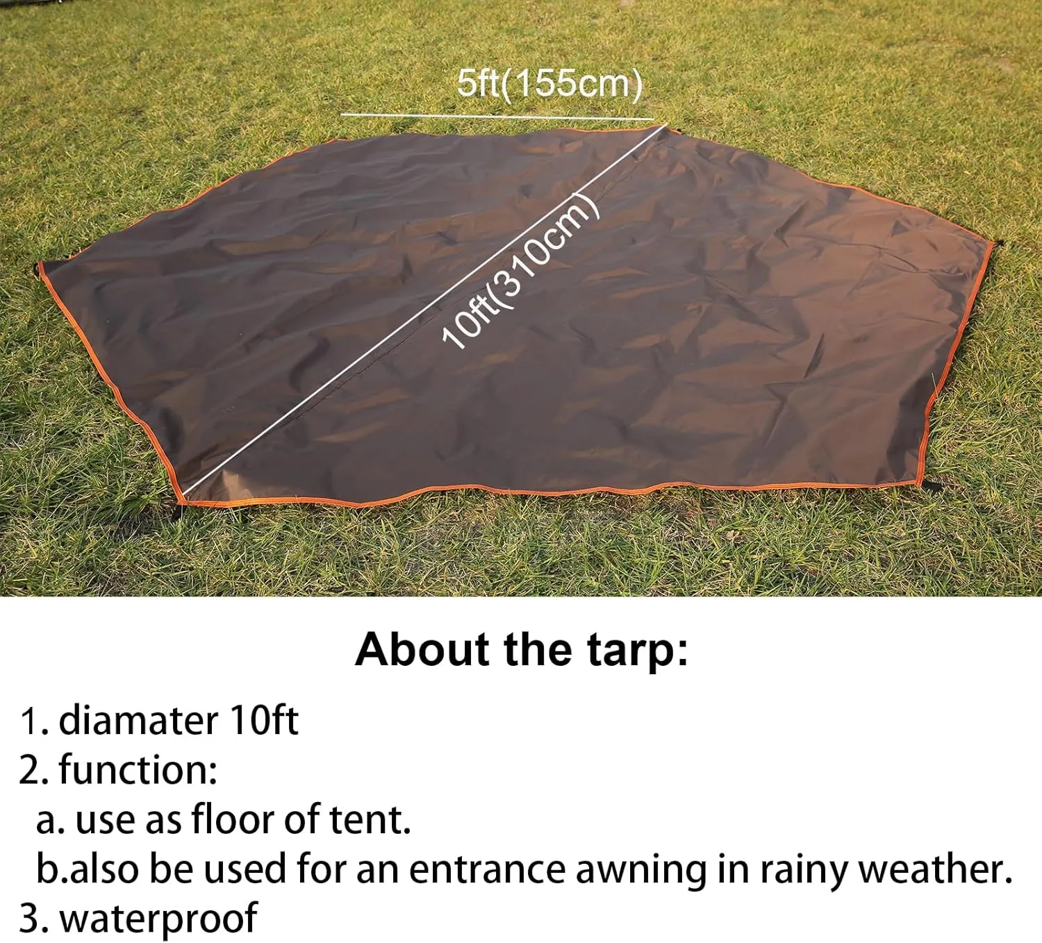 WINTENT 4 Season Waterproof Teepee Tent Yurt with Stove Jack for Adult Camping Hiking, Height 7.8FT/240CM