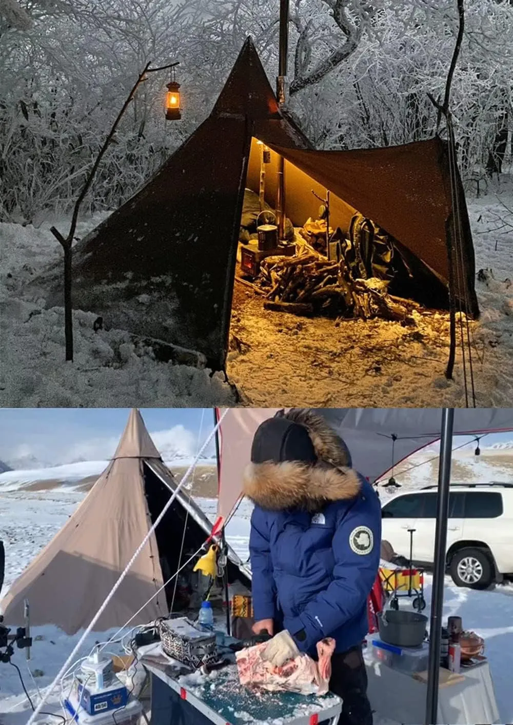 WINTENT 4 Season Waterproof Teepee Tent Yurt with Stove Jack for Adult Camping Hiking, Height 7.8FT/240CM