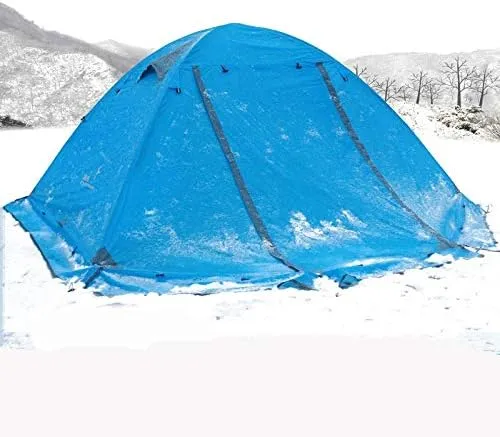 Winter Tent with Snow Skirt!2-3Persons Aluminum Pole Double Layer 2Doors Windproof Big Rain Proof Professional Camping Tent (Color : E) (E One Size)