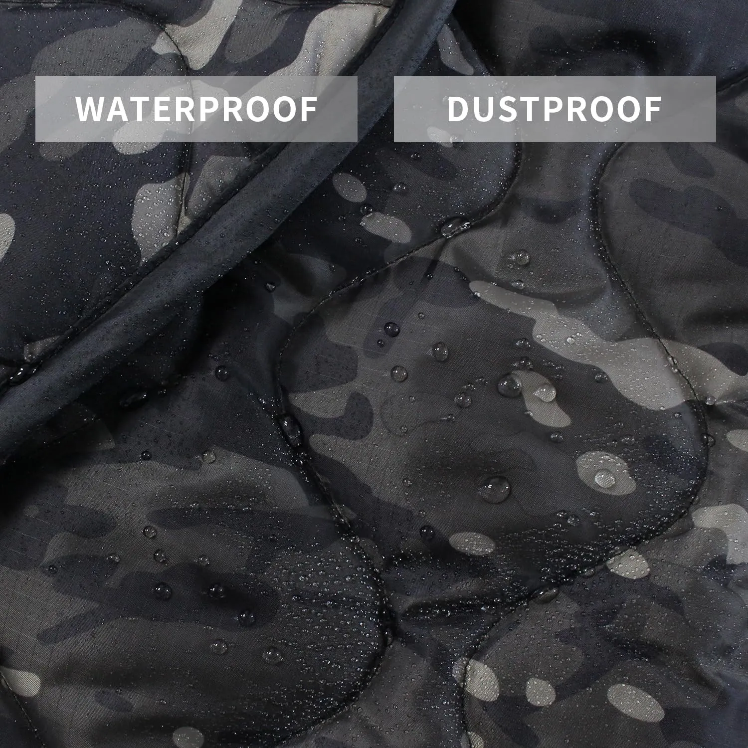 WINWAY Outdoor Down Camping Blanket Military Camping Sleeping Bag with Zipper,Packable Waterproof Lightweight Poncho Liner for Hiking,Travel, Stadium
