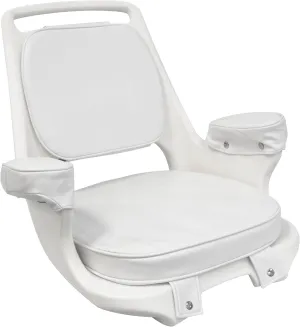 Wise 8WD1007-3-710 Captains Chair with Cushions and Mounting Plate, White