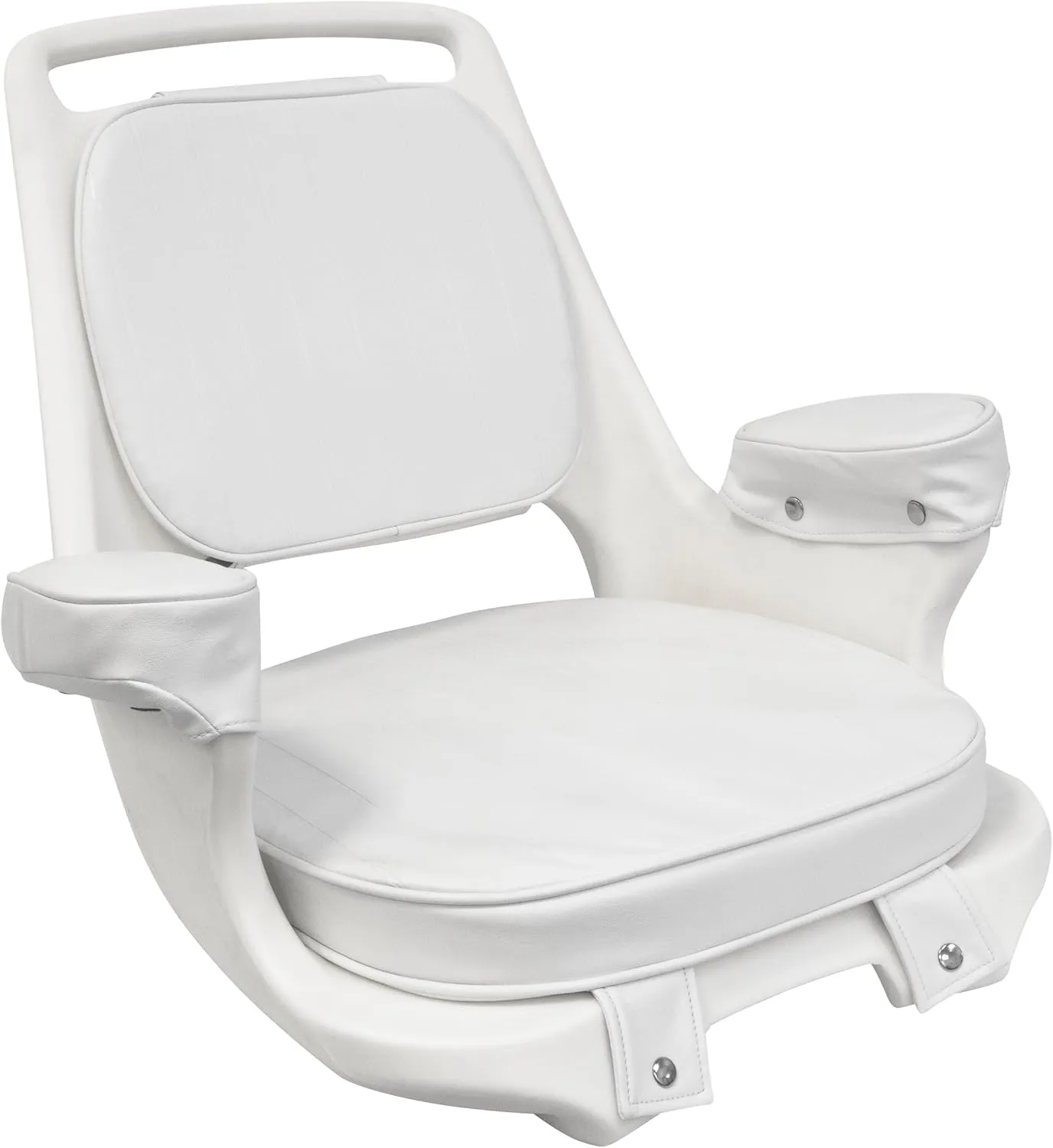 Wise 8WD1007-3-710 Captains Chair with Cushions and Mounting Plate, White