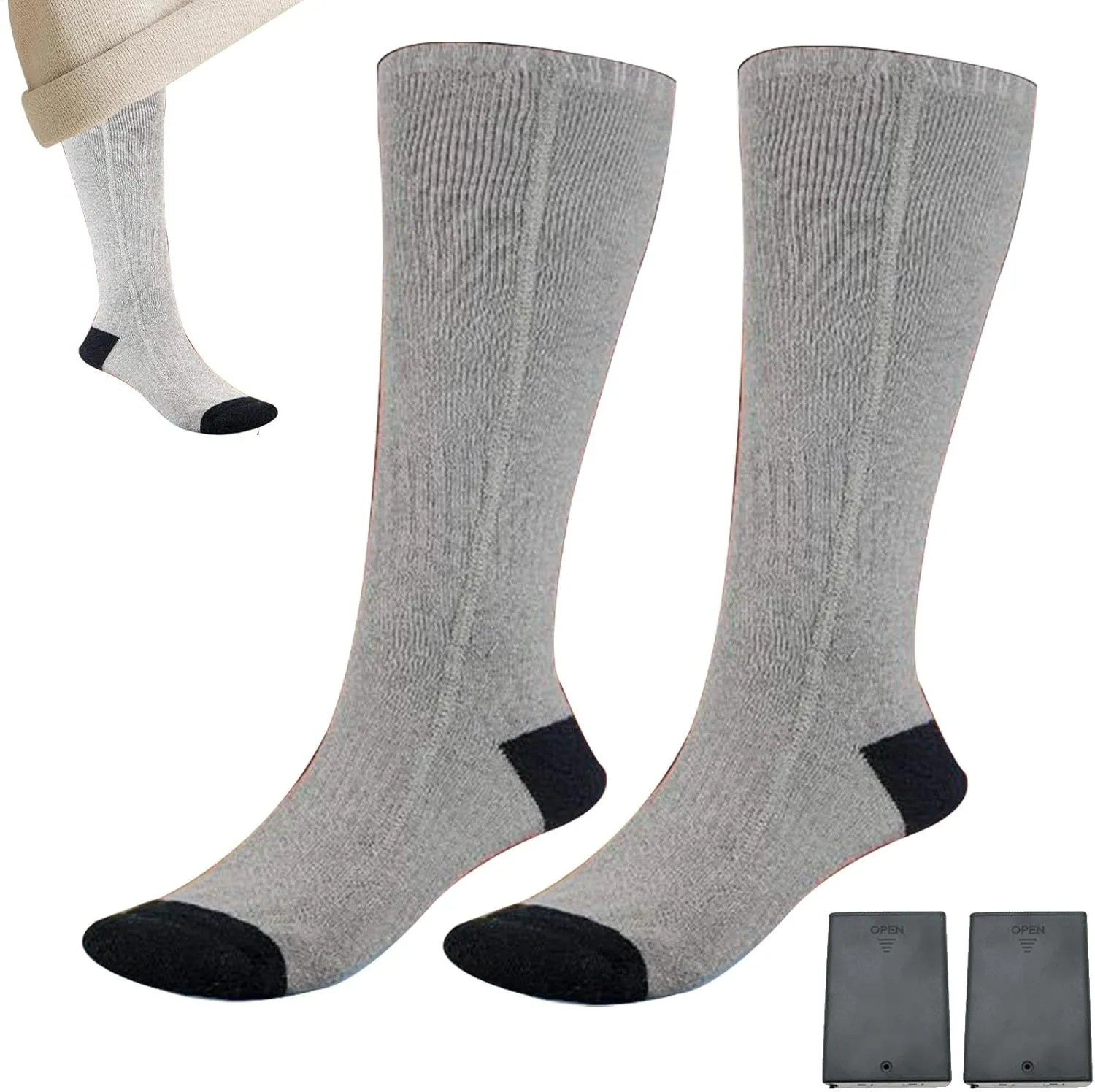 Women Heated Socks - Cycling Foot Warmer | Cold Weather Heat Socks, Winter Warm Thermal Socks, Winter Warming Socks, Insulated Socks Men, 3 Temperature Settings for Extreme Cold Weather Camping