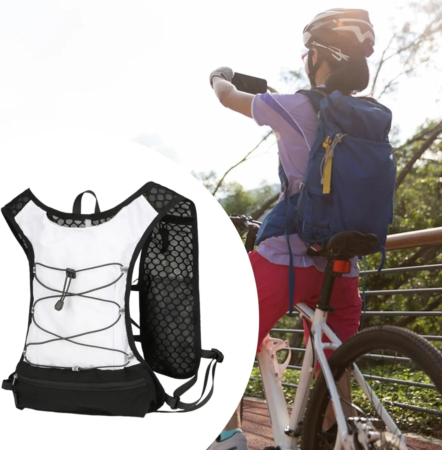 Women Running Vest Water Pack Comfortable Runner Rucksack Portable Hydration Backpack Sports Bag for Hiking Climbing Race