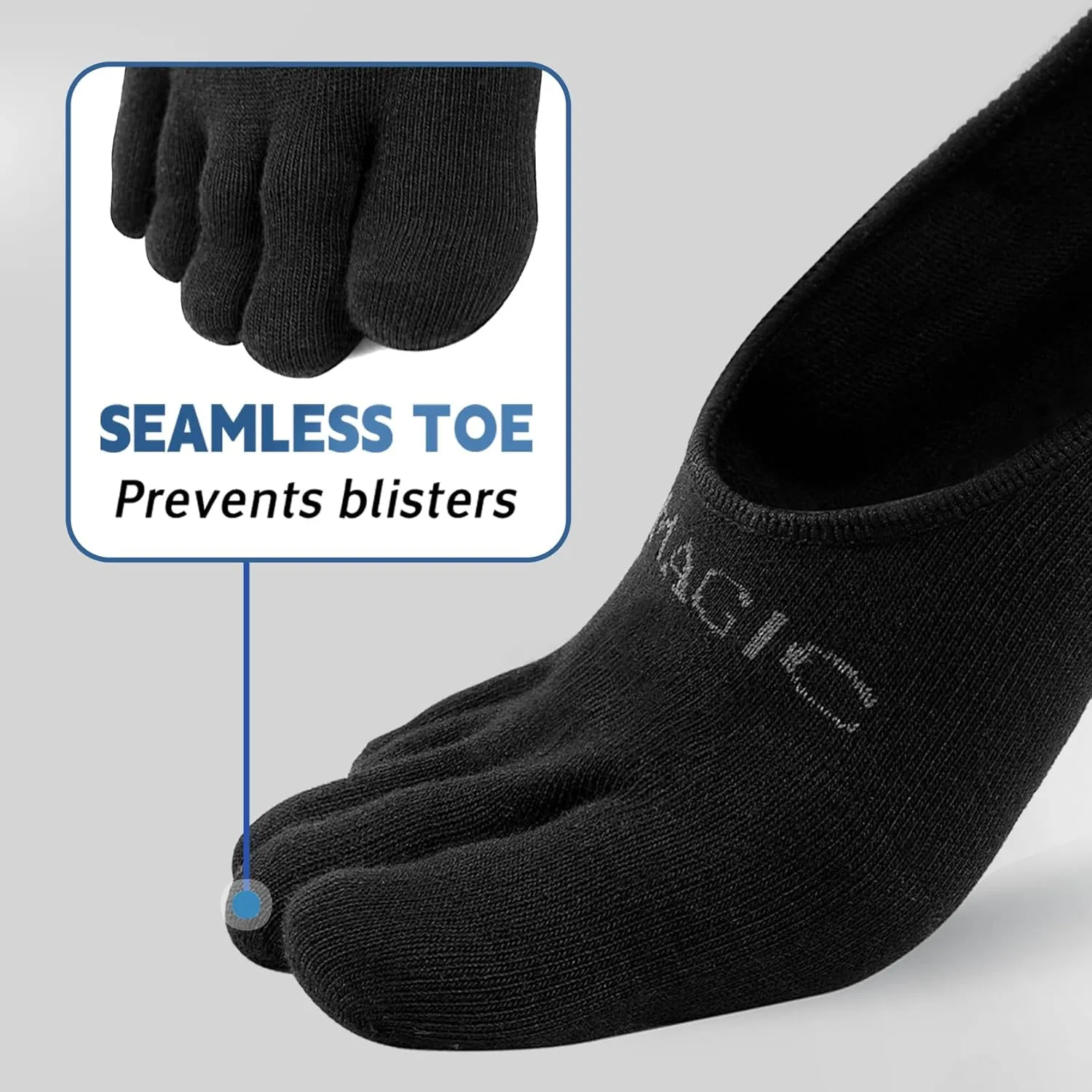 Women's 3 Pack Low Cut Invisible Non-Slip Ankle Socks, Modern Coolmax Toe Socks, Small/Medium/Large, 3 Count