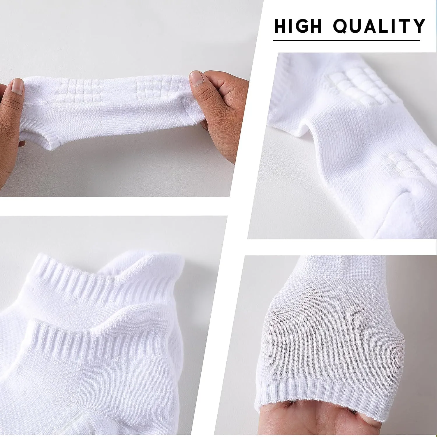 Women's Ankle Athletic Running Socks Anti-Blister Cotton Cushioned Wicking Socks (5 Pairs)
