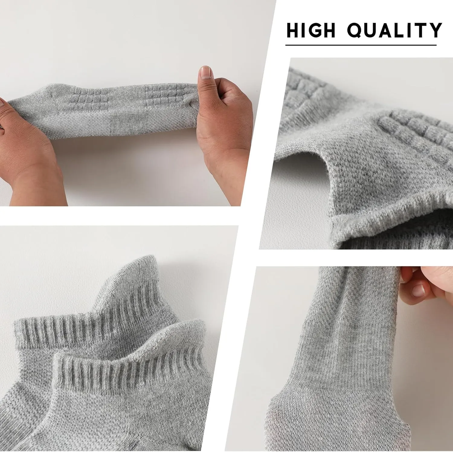 Women's Ankle Athletic Running Socks Anti-Blister Cotton Cushioned Wicking Socks (5 Pairs)