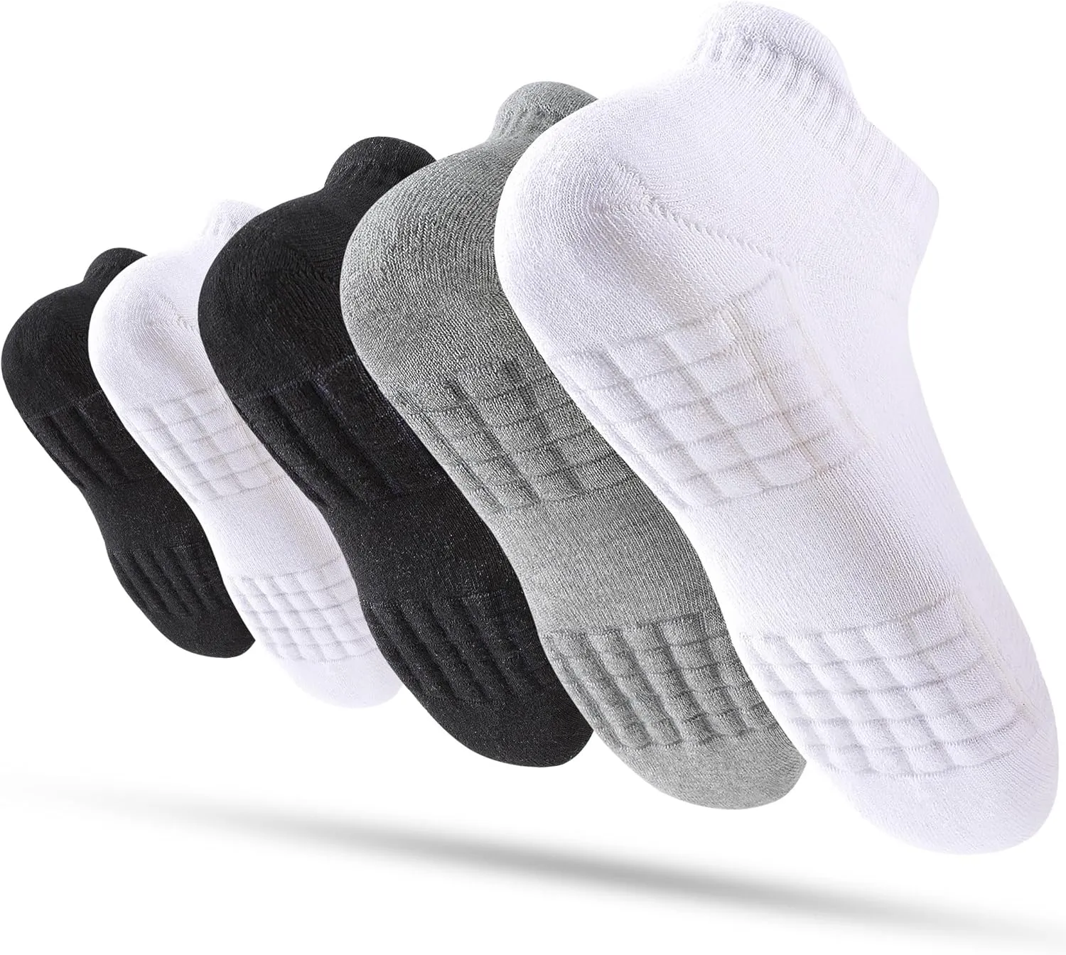 Women's Ankle Athletic Running Socks Anti-Blister Cotton Cushioned Wicking Socks (5 Pairs)