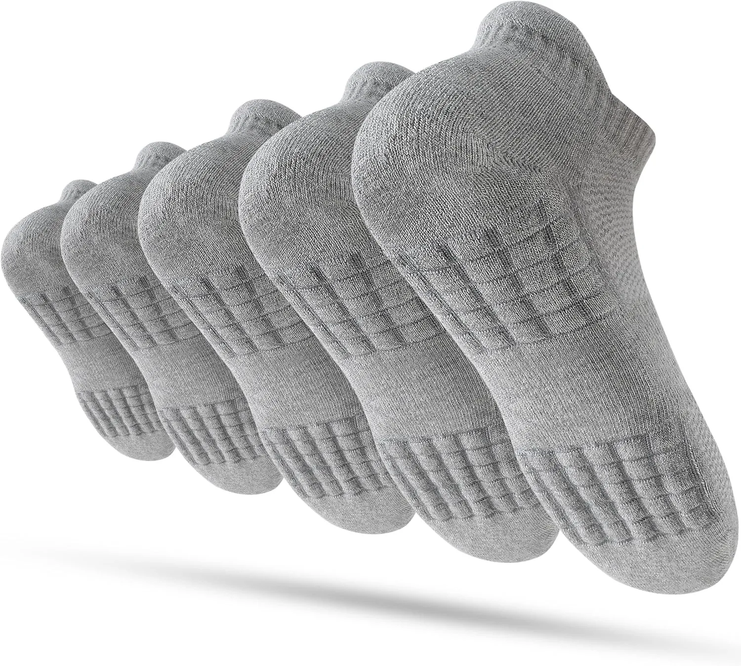 Women's Ankle Athletic Running Socks Anti-Blister Cotton Cushioned Wicking Socks (5 Pairs)