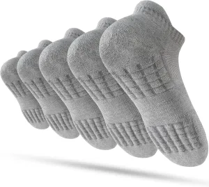 Women's Ankle Athletic Running Socks Anti-Blister Cotton Cushioned Wicking Socks (5 Pairs)