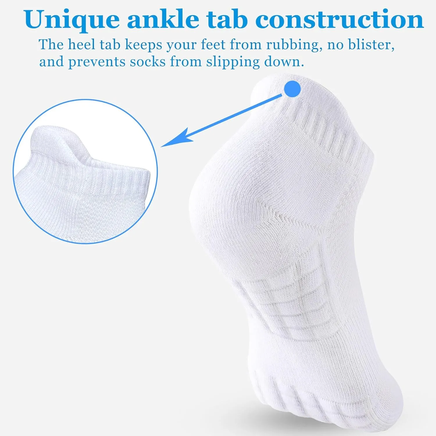Women's Ankle Athletic Running Socks Anti-Blister Cotton Cushioned Wicking Socks (5 Pairs)