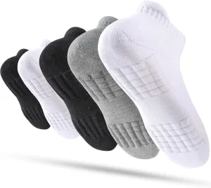 Women's Ankle Athletic Running Socks Anti-Blister Cotton Cushioned Wicking Socks (5 Pairs)