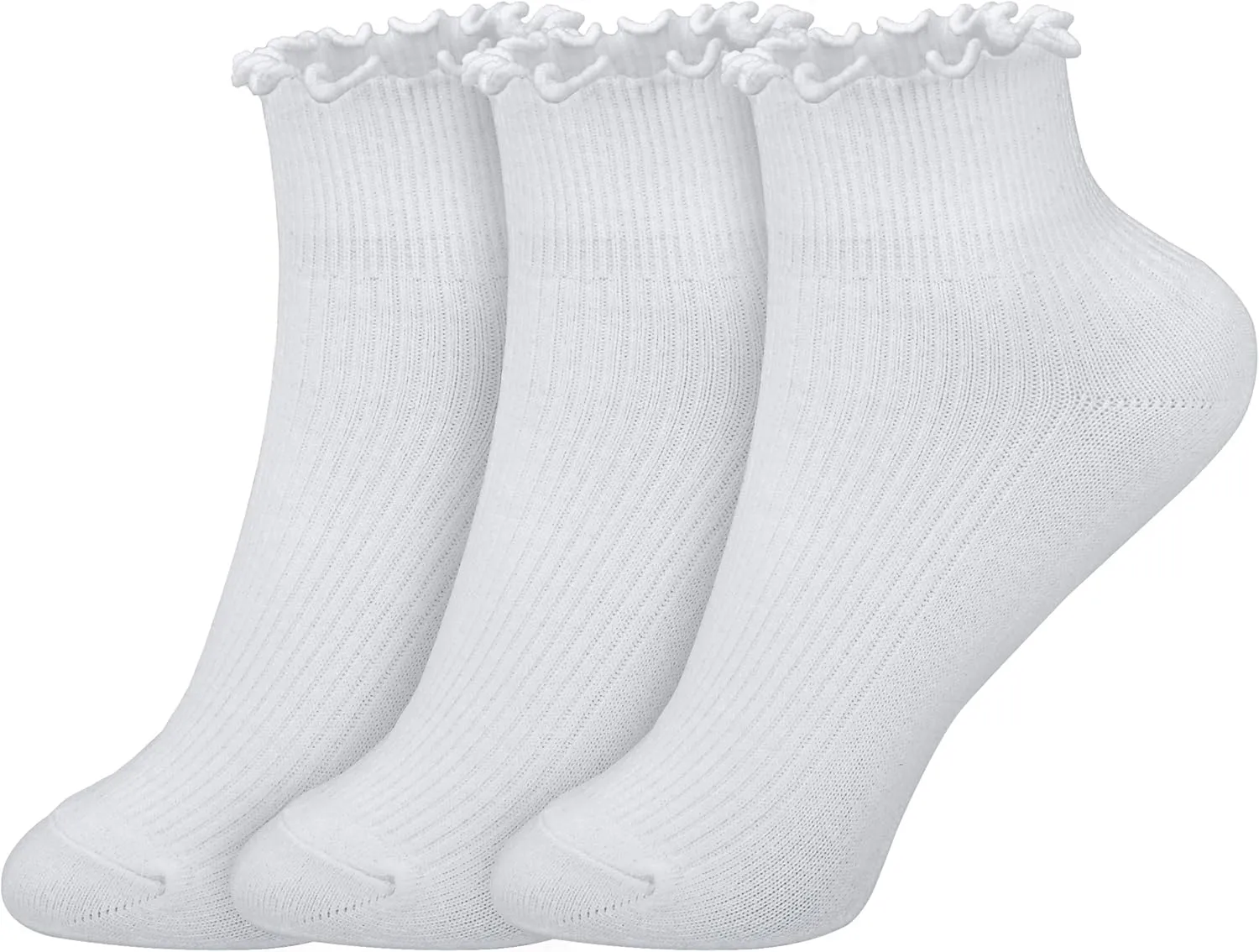 Womens Ankle Casual Socks Lace Ruffle Low Cut Knit Cotton Lettuce Socks for Women Girls