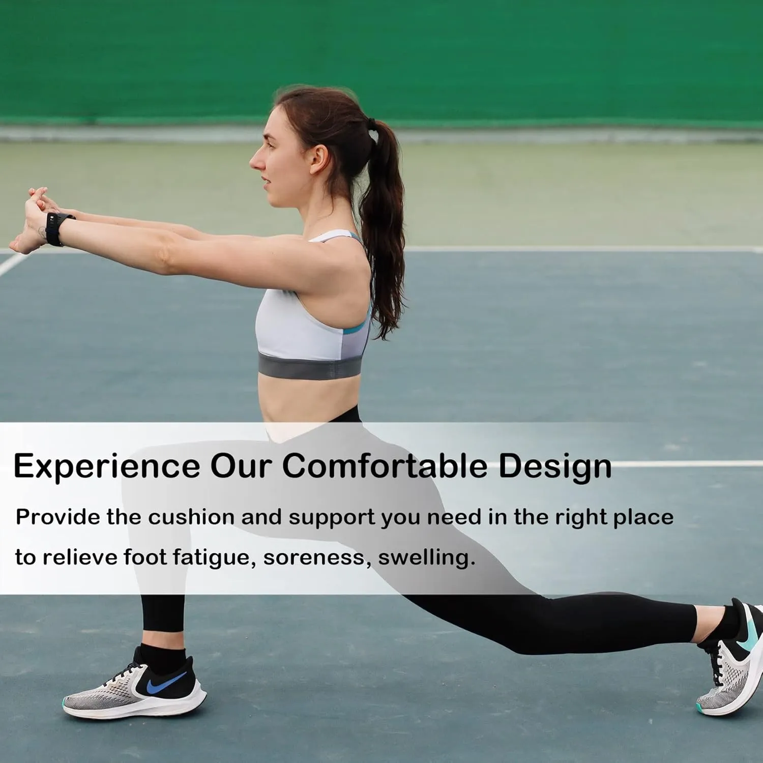Womens Athletic Cushioned Anti-Blister Comfort Running Ankle Socks 5 Pairs